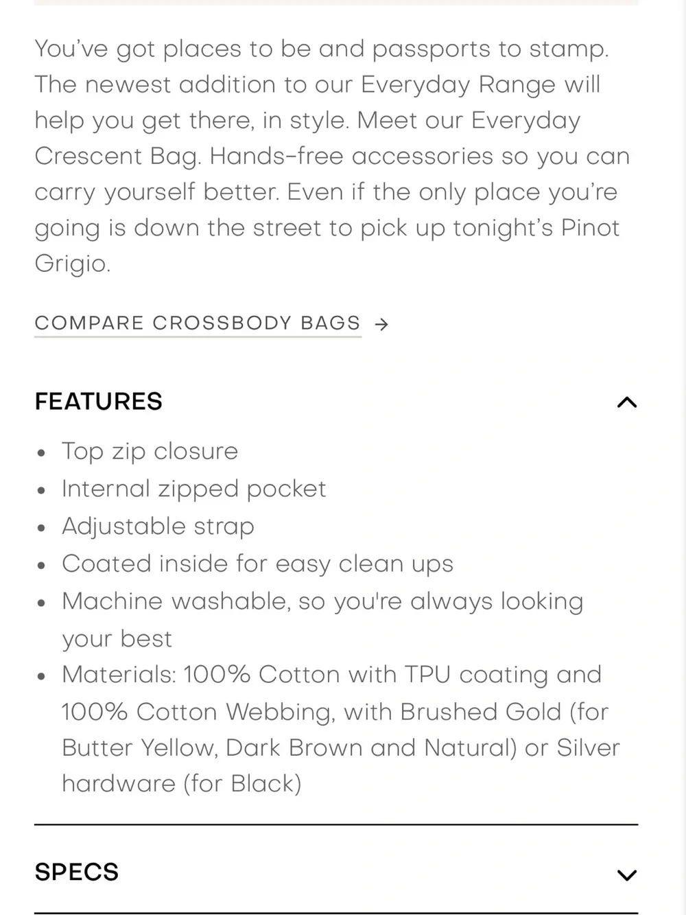 July Every Day Crescent Bag